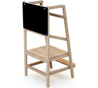 WEBABY - Tour d'observation/apprentissage en bois avec tableau ardoise | 100 x 97 x 164,5 cm | Hauteur idéal pour plan de travail