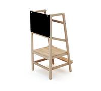 WEBABY - Tour d'observation/apprentissage en bois avec tableau ardoise | 100 x 97 x 164,5 cm | Hauteur idéal pour plan de travail