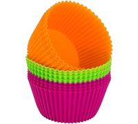 webake Lot de 12 grands moules à cupcakes en silicone pour friteuse à air, ramequins, moules à muffins, 11 cm, moules géants pour gâteaux, crèmes glacées, puddings, gelée