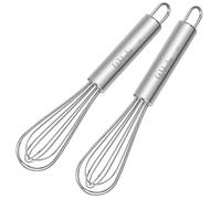 Webake Lot de 2 mini fouets en acier inoxydable de 17 cm pour mélanger, battre, mousser et remuer