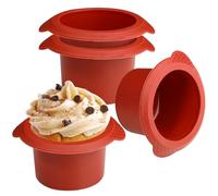 Webake Lot de 4 mini moules à gâteau ronds en silicone pour friteuse à air | Moule à muffins, moule à œufs Airfryer, moule en silicone rond, anti-adhésif, moule à cupcakes
