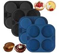Webake Mini Moules à Tarte Silicone 4 Pcs Moules à Tartelette Moules À Tartelette Moule À Friteuse Antiadhésif Moule À Pâtisserie