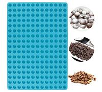 Webake Mini moules ronds en silicone semi-sphériques pour bonbons, chocolats et friandises pour animaux - 221 cavités (bleu, 1,5 cm)