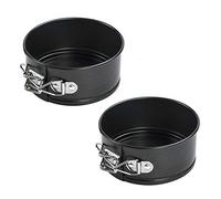 webake Moule à Manqué Démontable avec Charnière Antiadhésif Mini Moule à Gateau Rond Ø 11 cm Moule à Spring avec Fond Amovible, 2 pièces