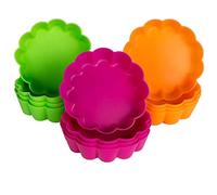 webake Moule à Tarte Quiche en Silicone Paquet de 12 Plat a Tarte Anti-Adhésif Moulle Tartelettes pour la Partie 8x2.2cm / 3.14" x0.86''