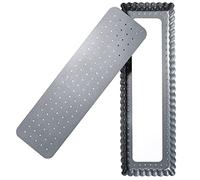 webake Moule à tarte rectangulaire perforé avec fond amovible 36 x 11 x 2,5 cm