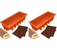 webake Moule Bûche de Noel 30cm Silicone avec 2 Tapis en Silicone Moule Bûche Moule à Gâteau de Noël, 30 x 10,5 x h7,5 cm (Lot de 2)