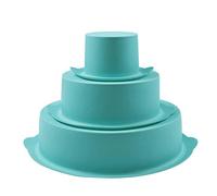 webake Moule Layer Cake Silicone Moule À Gâteau Lot de 3 Couches de Gâteau Rond 21,8cm 15cm 7,6cm Moulle à Patisserie de Cuisson pour Anniversaire de Mariage