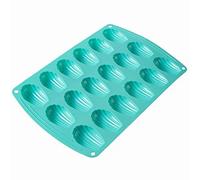 webake Moule Madeleine Silicone 18 Cavités Antiadhésif Mini Moule à Pâtisserie pour Gâteau Candy Chocolate Biscuits, 36 x 25 cm, Vert