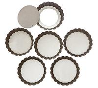 webake Plat a Tarte Lot de 6 moule à Tartelettes Moule avec Fond Amovible en Acier Golden Couleur Revêtement Anti-adhésif Ø10 cm