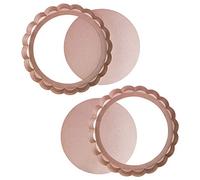 webake Poêles à quiche, 6 pouces, à fond large Marmites à tarte antiadhésives, pied en acier argenté, revêtement antiadhésif - Ensemble de 2, 15cm