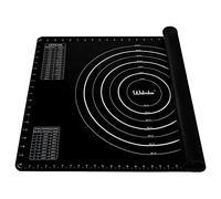 Webake Tapis de cuisson extra large en silicone 70 x 50 cm avec mesures pour fondant, pâte à sucre, biscuits, gâteau, macarons, pizza, pain, noir