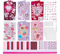 WEBEEDY 15 Kits de Création de Cartes pour la Saint-Valentin Kits complets de cartes de vœux à faire soi-même avec cartes vierges, autocollants, enveloppes pour débutants Anniversaire Noël Cadeau