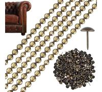 WEBEEDY Clous de Tapisserie Bandes 15m D11mm Plaqués Antiques Clous Décoratifs pour Meubles Canapé Outil de Décoration Clou pour Projets de Décoration de Meubles DIY Accessoire (15 Bandes de 1M Long)
