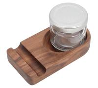 WEBEEDY Porte-plume Calligraphique Inclinable en Bois Support de Plume Oblique avec Récipient à Bouteille Encre en Verre Design Ergonomique Anglé Support de Bureau pour Plume à Tremper Écriture Décor
