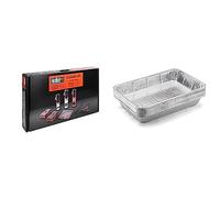 Weber 18286 Kit de Nettoyage pour Barbecue Q & Pulse 7,6 x 59,5 x 34 cm Multicolore & 6416 Accessoire de Barbecue Lot de 10 Grandes Barquettes en Aluminium, 28 x 18 x 5 cm