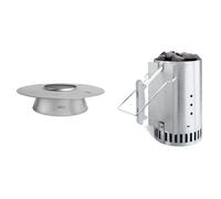 Weber 7666 Charcoal Heat Controller, Silver & Cheminée d'Allumage Rapidfire pour Barbecue, 20cm - en Aluminium, Deux Poignées Sécurisées