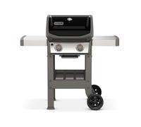 Weber Barbecue à gaz Spirit II E-210/2 brûleurs, grilles Gourmet BBQ System, système de cuisson puissant GS4, surface de cuisson de 51 x 46 cm, tablettes latérales intégrées, noir/argent