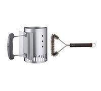 Weber Cheminée d’Allumage Compacte Rapidfire , Métal & Amazon Basics Brosse de nettoyage triangulaire pour grille de barbecue 30,5 cm
