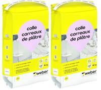 WEBER Colle spéciale carreaux de plâtre, 4kg, Blanc (Lot de 2)