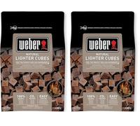 Weber Cubes Allume Feu Naturels - Allume Barbecue Rapide - 100% Naturel - Pack Allume Feu pour Barbecues - 48 Pièces - Rapide et Pratique - Écoresponsable et Neutre en CO2 (17612) (Lot de 2)