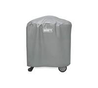 Weber Housse de barbecue/Pour barbecues à gaz Q 1000/2000 avec support, tissu léger résistant aux intempéries avec sangles de fixation, grise, 134 x 64 x 88 cm