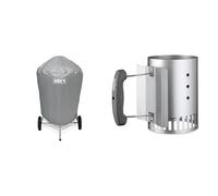 Weber Housse Standard pour Barbecues Charbon, Gris, 57 cm & Cheminée d’Allumage Compacte Rapidfire, Métal