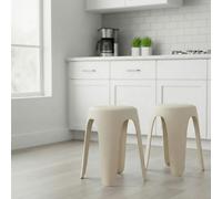 WEBER INDUSTRIES Lot de 2 tabourets empilables Tom/Beige