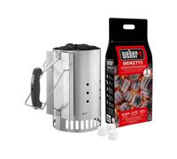 Weber Cheminée d'allumage 17631 - Kit pour barbecue charbon (briquettes et allume-feux inclus)