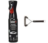 Weber Nettoyant Émail, Noir, 25 x 6 x 9 cm & Amazon Basics Brosse de Nettoyage Triangulaire pour Grille de Barbecue 30,5 cm