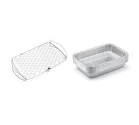 Weber Panier à Poisson pour Barbecue - Panier de Cuisson Ouvert en Inox, Idéal pour Légumes & 6415 L chefrites Barquette Aluminium - Lot de 10