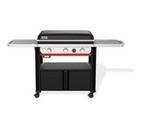Weber Plancha gaz Slate, 3 brûleurs sur chariot, 76x46 cm, Noir