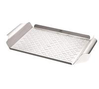 Weber Plat de cuisson deluxe (44 x 39cm) - acier inoxydable, résistant à la chaleur, passe au lave-vaisselle, idéale pour sauter les légumes et faire sauter les fruits de mer - Argent (6435)