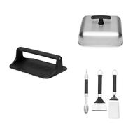 Weber Presse à Hamburger, pour des Hamburgers Uniformes, 200 & 120g, poignée détachable pour Un Rangement Facile, Lavable au Lave-Vaisselle - Noir (6400)