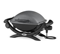 Weber Q Barbecue Kettle (1400 Noir/Gris Rectangulaire Aluminium) | Barbecue urbain portable, grille en fonte, élément de chauffage rapide, surface de cuisson de 43 x 32 cm