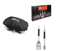 Weber Q1000 Barbecue à gaz, Surface de Cuisson de 43 x 32 cm, Barbecue Nomade, 1 brûleur, Grille en Fonte émaillée divisée en 2 Parties, Couvercle et cuve en Fonte d'aluminium - Noir (50010053)