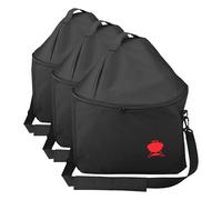 Weber Sac de Transport Premium/pour Barbecue Portable Smokey Joe, Tissu résistant à l’Eau avec Sangle d’épaule rembourrée et réglable, Noir, 50 x 48 x 42 cm (Lot de 3)