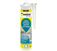 Weber Saint Gobain - Weber Mastic, Silicone, Noir, Salle De Bain, Cuisine, Carrelage, Béton, Bois, Anti-moisissures, Joint Sanitaire étanche, Forte Adhérence, Weberseal Sanitaire, 300ml