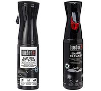 Weber Spray Protecteur pour Fonte - Spray Protection pour Barbecue - Conçu Grilles de Cuisson et Accessoires en Fonte - 200ml & Produit Nettoyant pour Surfaces Émaillées - 300ml