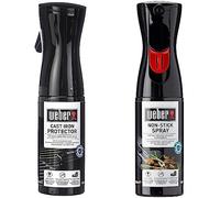 Weber Spray Protecteur pour Fonte - Spray Protection pour Barbecue - Conçu Grilles de Cuisson et Accessoires en Fonte - 200ml & Spray Nettoyant Anti-Adhérent - Spray Nettoyant pour Barbecue - 200ml