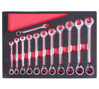 Weber Tools WT-8912R Kit de clés à fourche et polygonale à cliquet