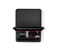 Weber Works Bac de rangement extérieur / Accessoire pour tablettes latérales Weber Works, design résistant aux intempéries, couvercle articulé, en plastique durable, 16,5 x 37 x 48,5 cm