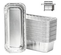 WEBROIL Lot de 40 bacs récupérateurs de graisse 6498 6417 pour Weber Genesis II 400 et 600, plateaux en feuille d'aluminium pour grille à gaz Weber 28''/36 pouces, pour barbecue à gaz Weber 400/600