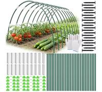 Weciau Arceau pour Serre Tunnel, 30 Pièces Arceau de Jardin avc Arceaux, Clous, Tubes de Connexion, Pinces et Gants, Arceaux de Serre pour Tunnels de Culture, Protection Potager Exterieur