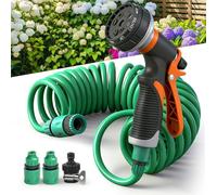 Weciau Tuyau Arrosage Extensible, 7,5 M Tuyau d arrosage Extensible avec Douchette à 8 Fonctions, Raccords, Pulvérisateur à Main, pour Lavage de Voiture, Douche pour Animaux et l'arrosage du Jardin