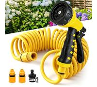 Weciau Tuyau Arrosage Extensible, 7.5 M Tuyau d arrosage Extensible avec Douchette à 8 Fonctions, Raccords, Pulvérisateur à Main, pour Lavage de Voiture, Douche pour Animaux et l'arrosage du Jardin