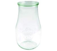 Weck 739 Verre à tulipe 2700 ml (réchaud de haute qualité, 1 mache en verre avec couvercle en verre pour conservation de la chaleur, passe au micro-ondes, bord rond) Transparent