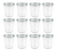 Weck Bocal de moule à bord arrondi Mini, Verre, transparent, 160 ml - Lot de 12
