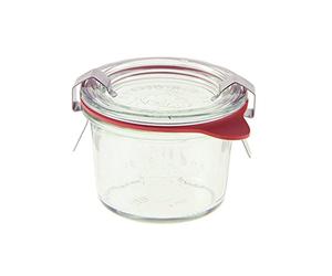 Weck Bocal de moule à bord arrondi Mini, Verre, transparent, 80 ml - Lot de 12