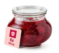 WECK - Boîtes de Conservation en Verre - 500 ml - Lot de 6 - Réutilisables